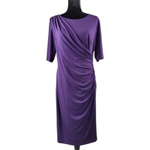 Dressbarn Woman’s Purple Jersey half sleeve midi dress size 14